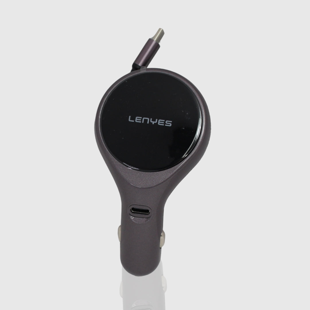 لينيس CA820 شاحن سيارة بقدرة 60 واط مع كابل USB-C قابل للسحب