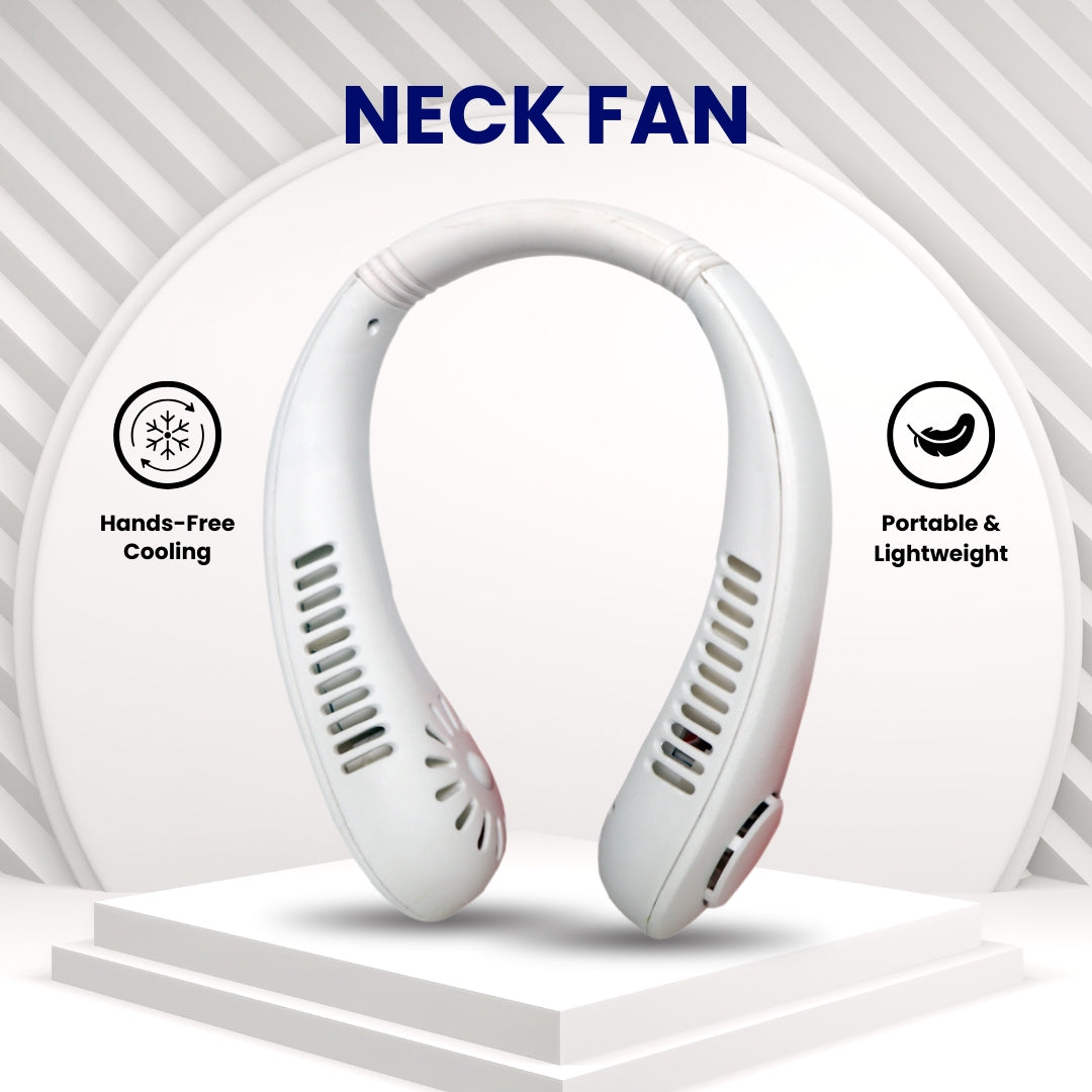 Portable Bladeless Neck Fan – 5000mAh, 5-Speed, Quiet & Hands-Free Cooling