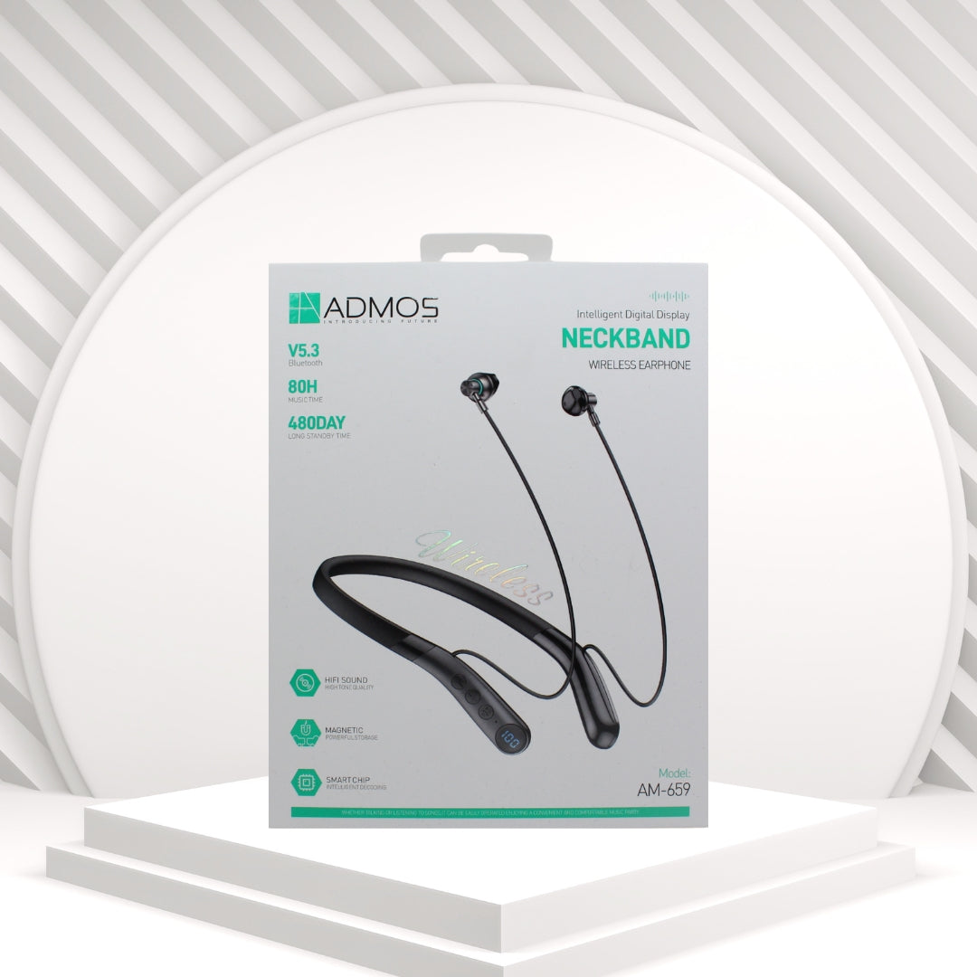 سماعة الرقبة اللاسلكية ADMOS AM-659 باللون الأسود