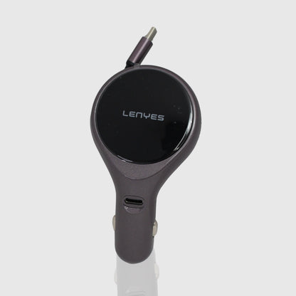 لينيس CA820 شاحن سيارة بقدرة 60 واط مع كابل USB-C قابل للسحب