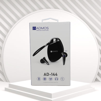 سماعات لا سلكية حقيقية مع علبة شحن ADMOS AD-144 - بلوتوث 5.3، صوت باس عميق، وضوابط اللمس الذكية