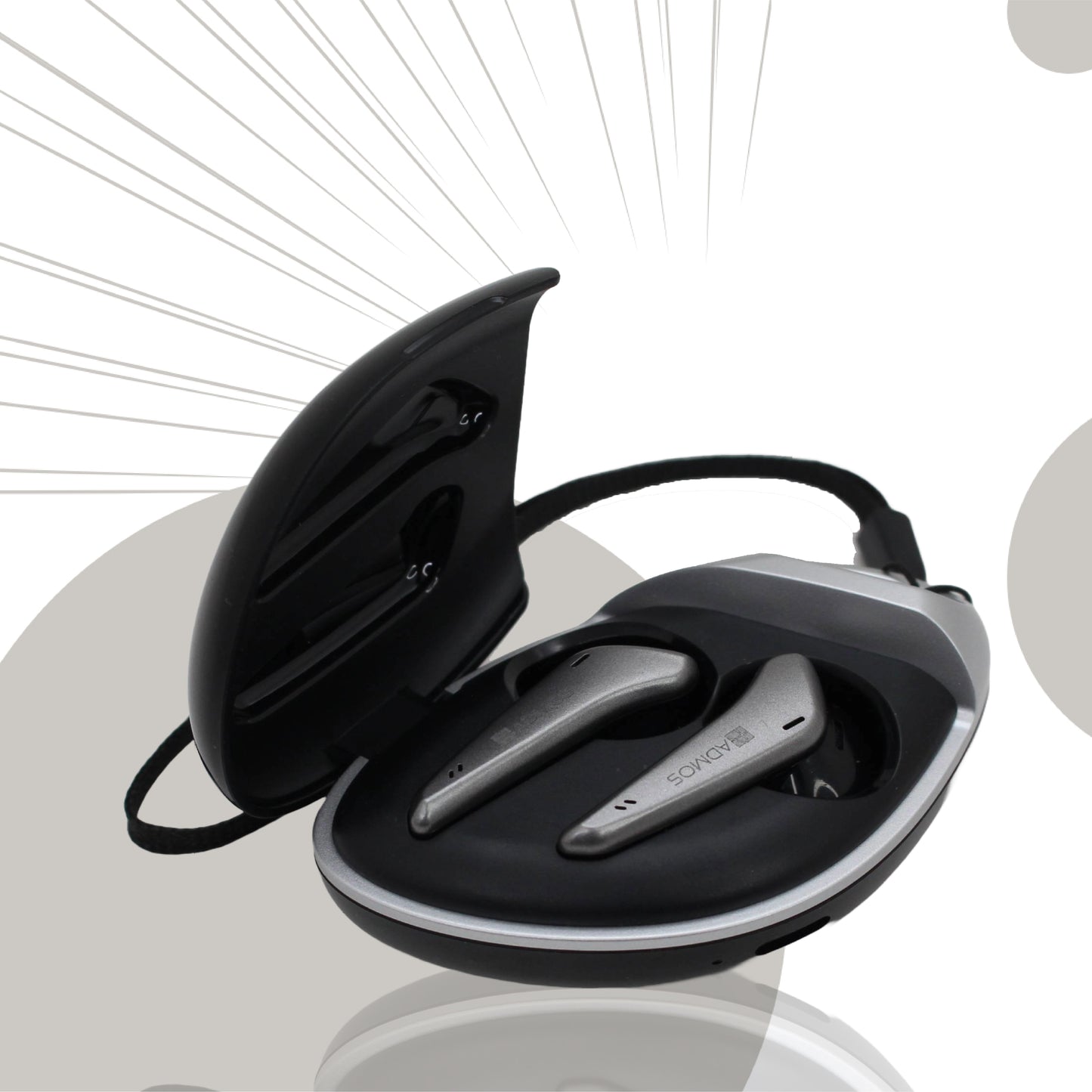 سماعات لا سلكية حقيقية مع علبة شحن ADMOS AD-144 - بلوتوث 5.3، صوت باس عميق، وضوابط اللمس الذكية