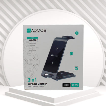 أدموس AM-816 – شاحن لاسلكي 3 في 1 (22.5 واط)