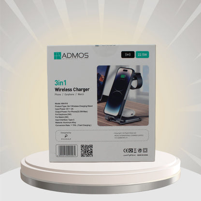أدموس AM-816 – شاحن لاسلكي 3 في 1 (22.5 واط)