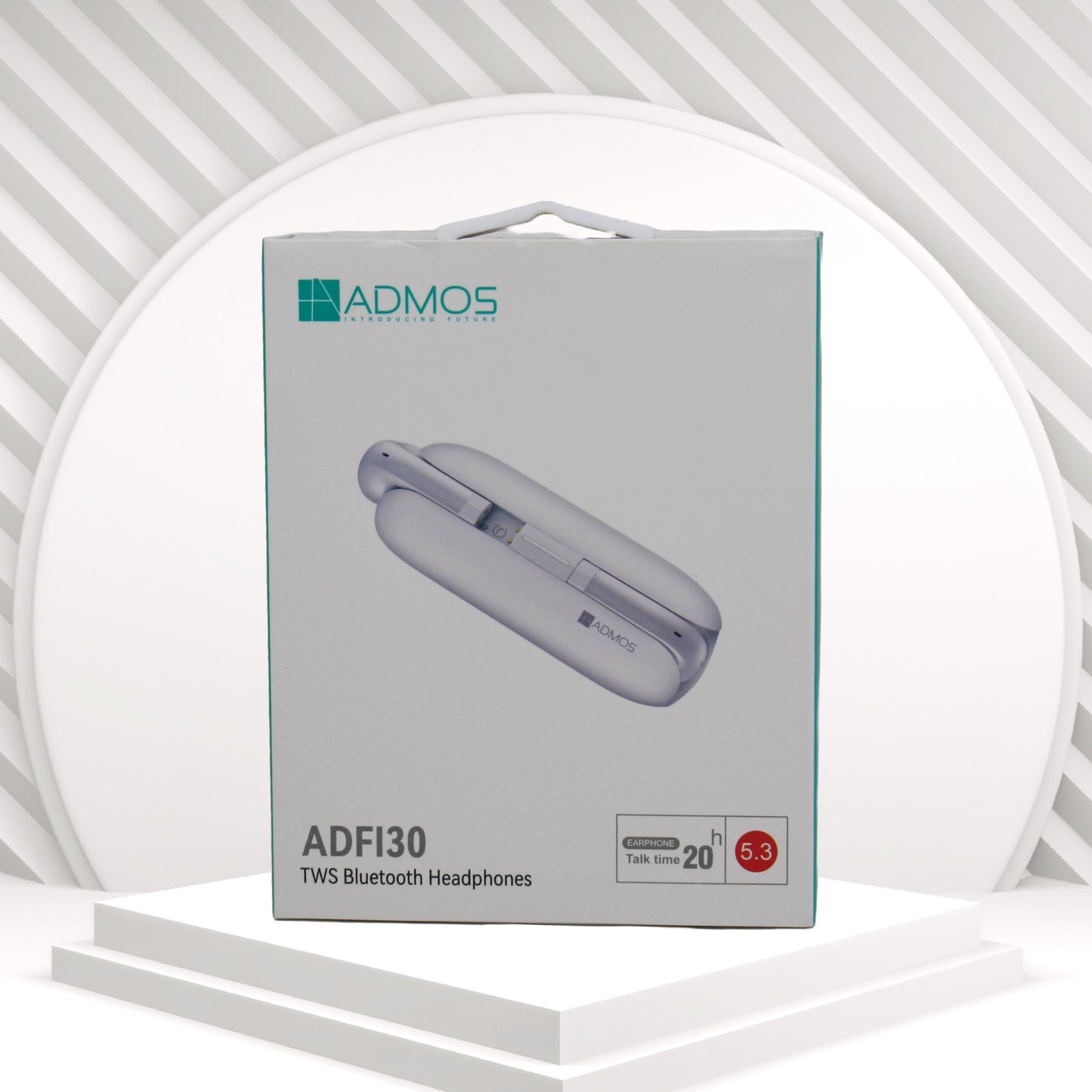 Admos ADF130 سماعات أذن لاسلكية بلوتوث مع ميكروفون وبطارية تعمل لمدة 20 ساعة