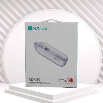 Admos ADF130 سماعات أذن لاسلكية بلوتوث مع ميكروفون وبطارية تعمل لمدة 20 ساعة
