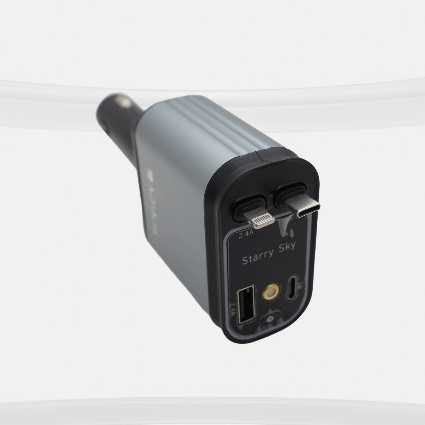 شاحن السيارة ADMOS AM8006 بقوة 22.5 واط مع ضوء ليلي وكابلات شحن مدمجة