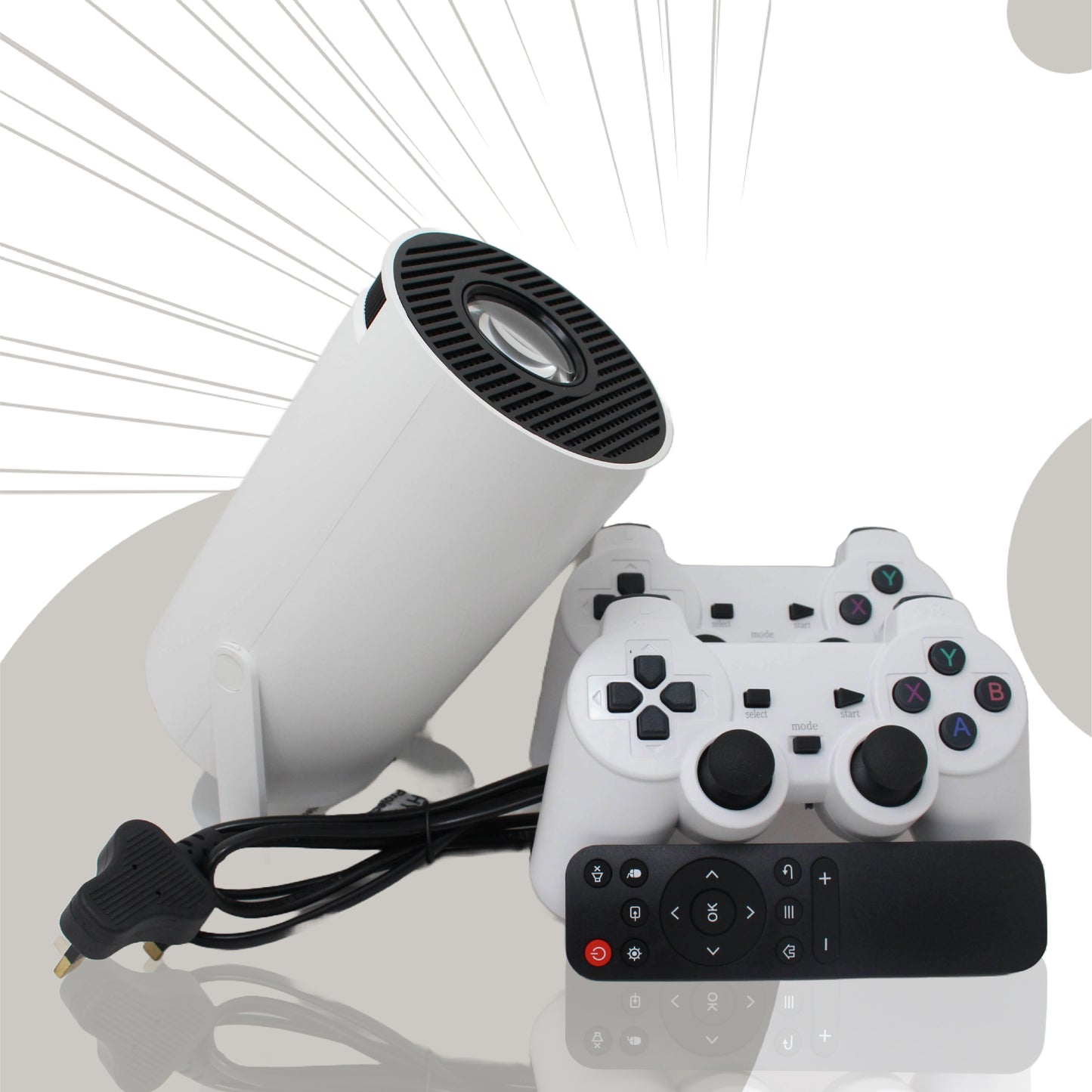 بروجكتور ألعاب ثلاثي الأبعاد 2 في 1 – نظام ترفيهي شامل
