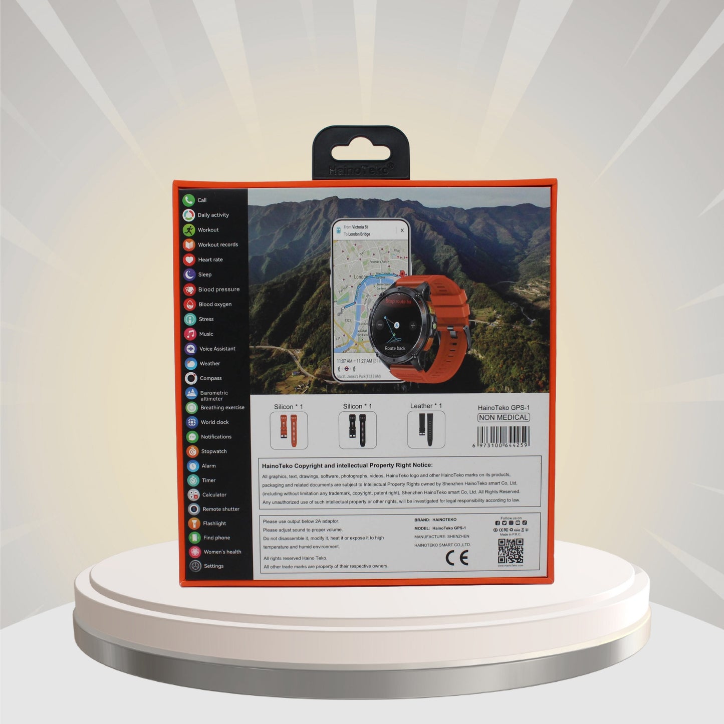 ساعة هاينوتيكو HainoTeko GPS-1 الذكية بشاشة AMOLED