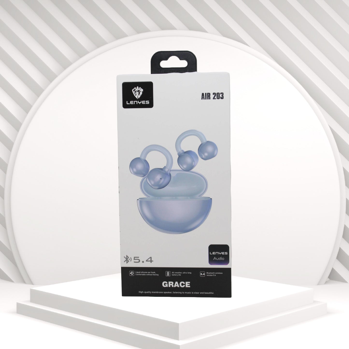 لينيس AIR 203 سماعات بلوتوث 5.4 بتصميم مفتوح على الأذن مع خطافات للأذن